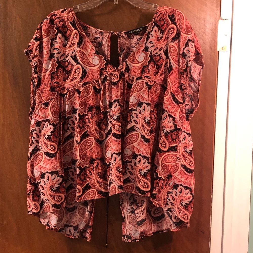 Express Paisley Open Back Crop Top